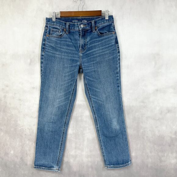 Old Navy Womens Jeans Sz‎ 2 Mid Rise Boyfriend Built In Warm Medium Wash Stretch - Picture 1 of 9
